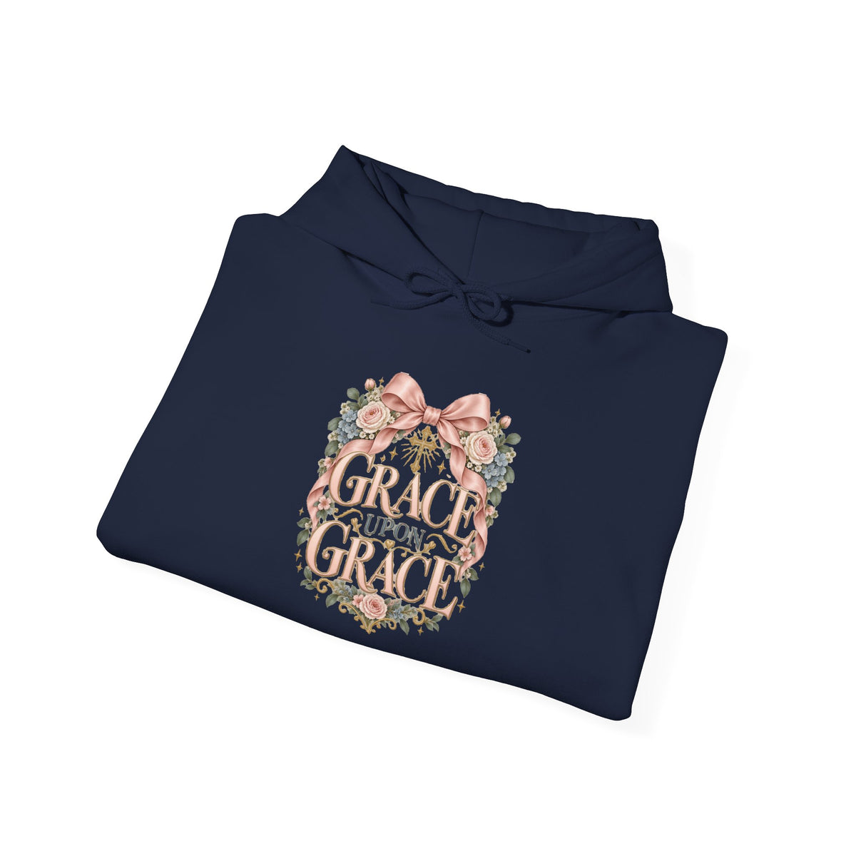 Grace Upon Grace Floral Hoodie — Scripture-Inspired Christian Sweatshirt