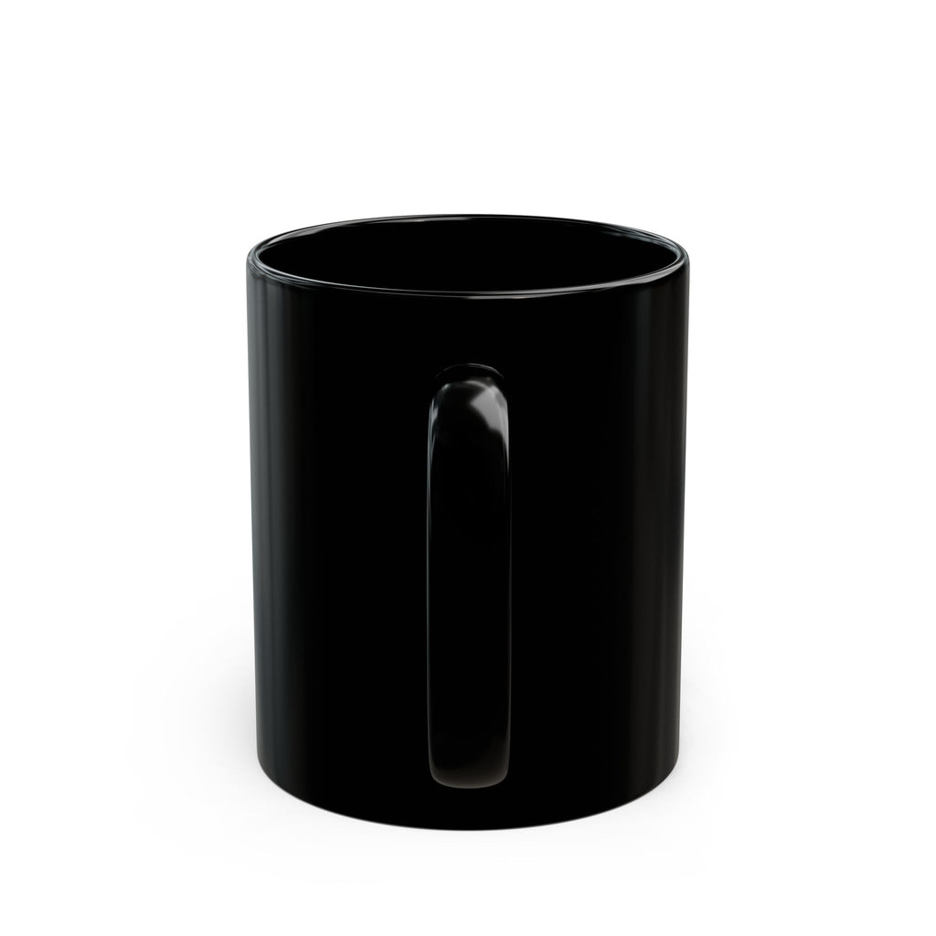 Pray Trust Bloom Black Ceramic Mug — Inspirational Dove & Floral 11oz/15oz