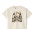 Prayer Changes Things Boxy Tee — Christian Floral Dove Shirt
