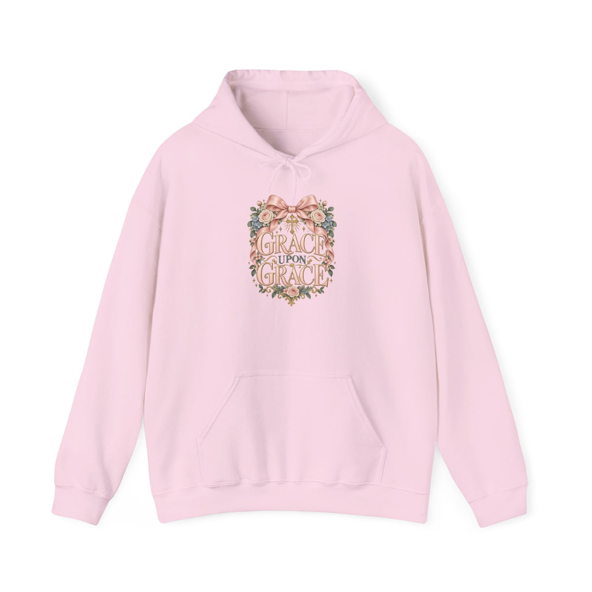 Grace Upon Grace Floral Hoodie — Scripture-Inspired Christian Sweatshirt