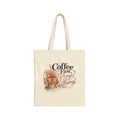 Tote Bag — "Coffee First, Prayer Always" Floral Christian Canvas Tote