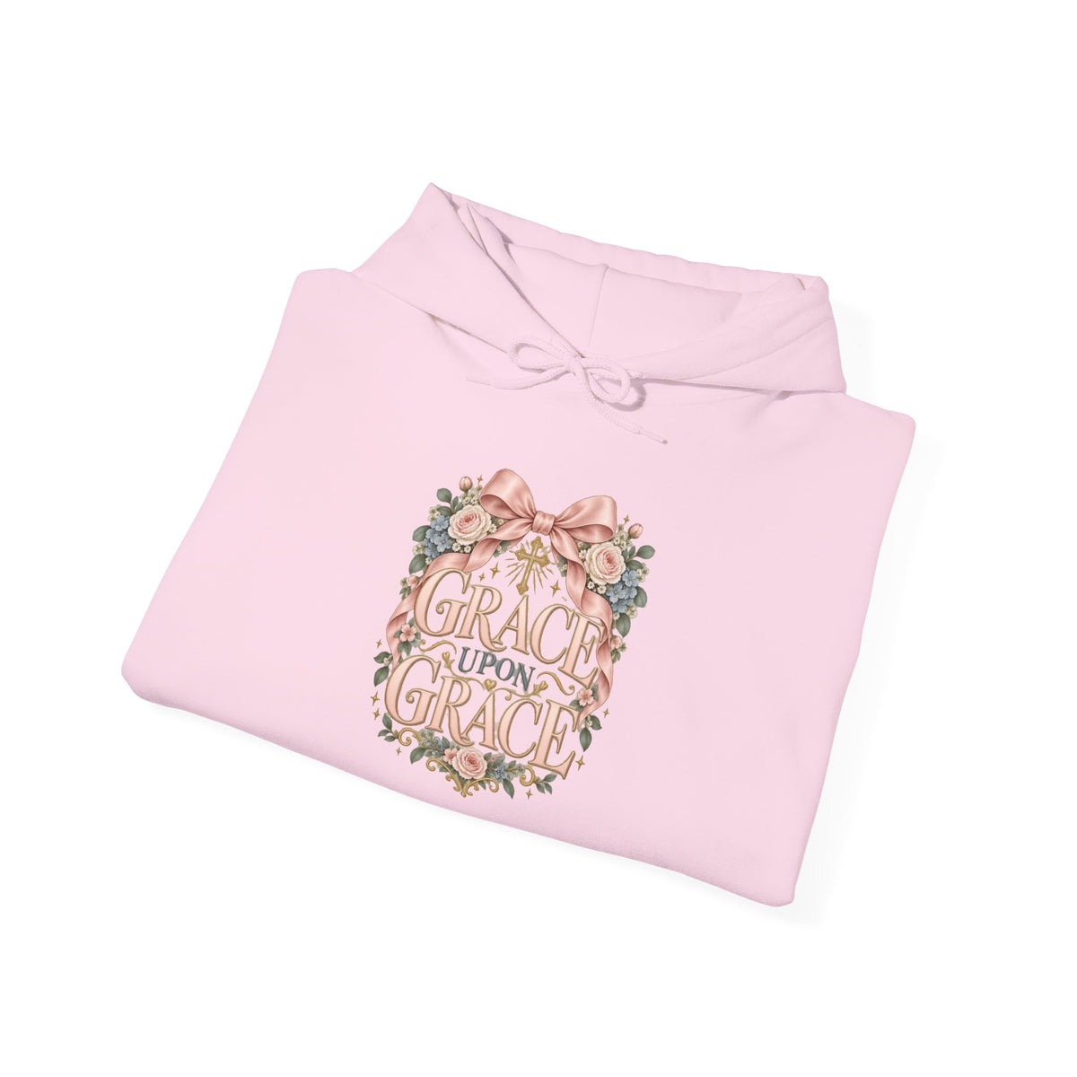 Grace Upon Grace Floral Hoodie — Scripture-Inspired Christian Sweatshirt