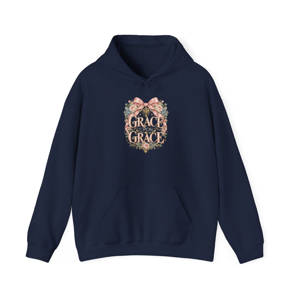 Grace Upon Grace Floral Hoodie — Scripture-Inspired Christian Sweatshirt